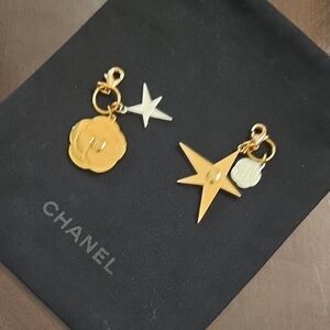 CHANEL Gold and Silver Holiday Charm 2 Sets and Pouch